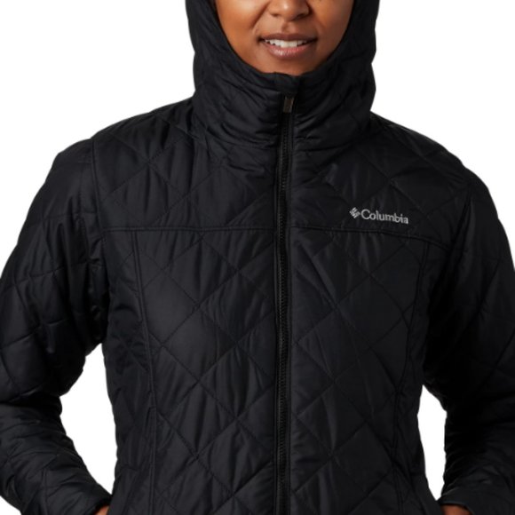 Columbia Copper Crest Hooded Fleece-Lined Mid-Length Coat, Black, L - Picture 5 of 6